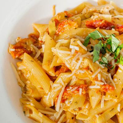 Chicken penne pasta.