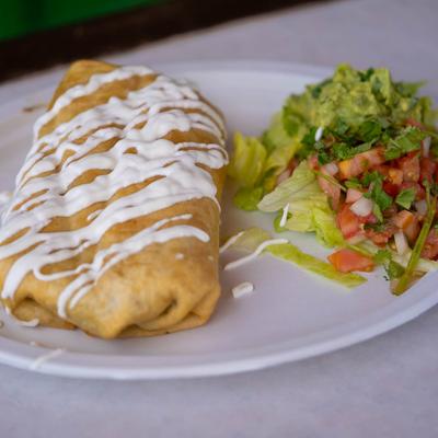 A served chimichanga.