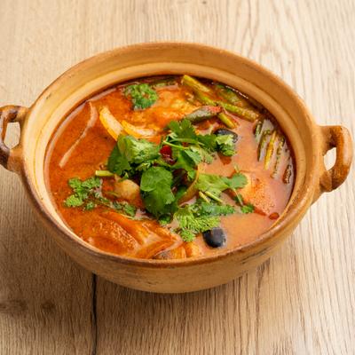Bowl of Tom Yum Soup.