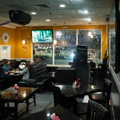 Interior, dining area.