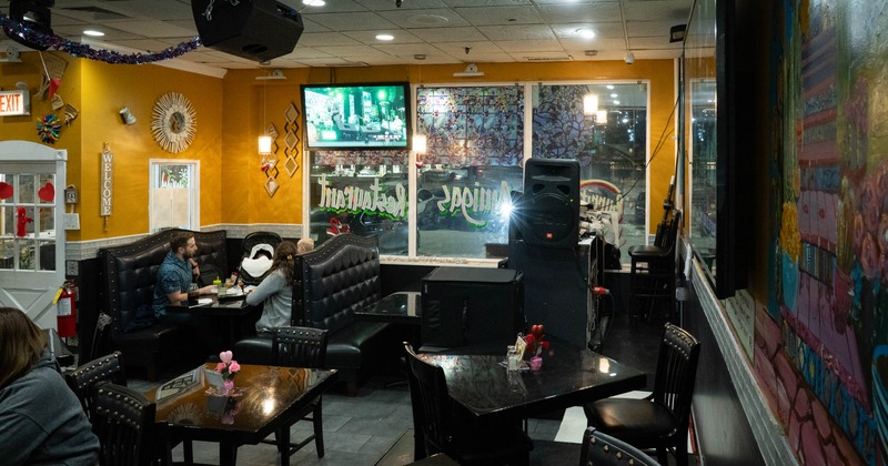 Interior, seating booths