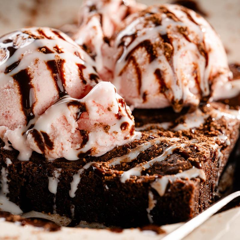 Homemade Brownies and Pies with An Assortment of Homemade Ice Cream photo