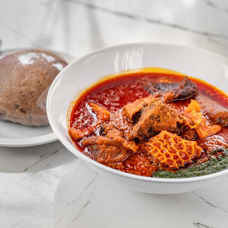 Abula (Amala, Gbegiri & Ewedu) with Assorted Meats photo