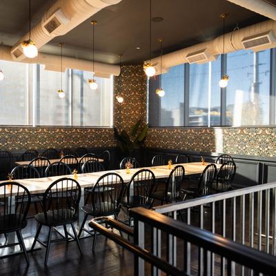 Interior, the upstairs, seating area.