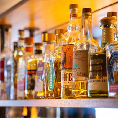 Various liquor bottles.