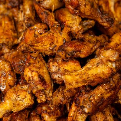 Baked chicken wings.