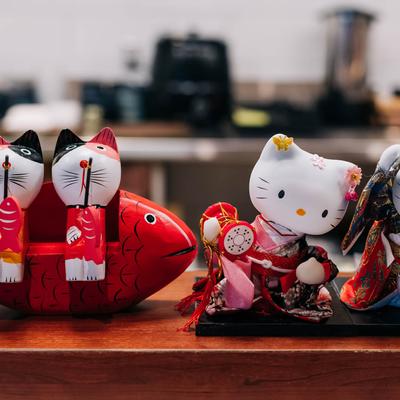 Hello Kitty figurines.