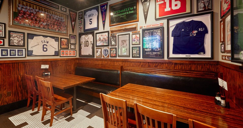 Inside, seating area with tables and chairs