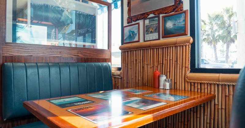 Interior, booths by the windows