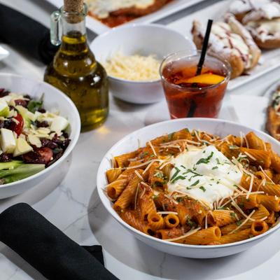 Various food and drinks.