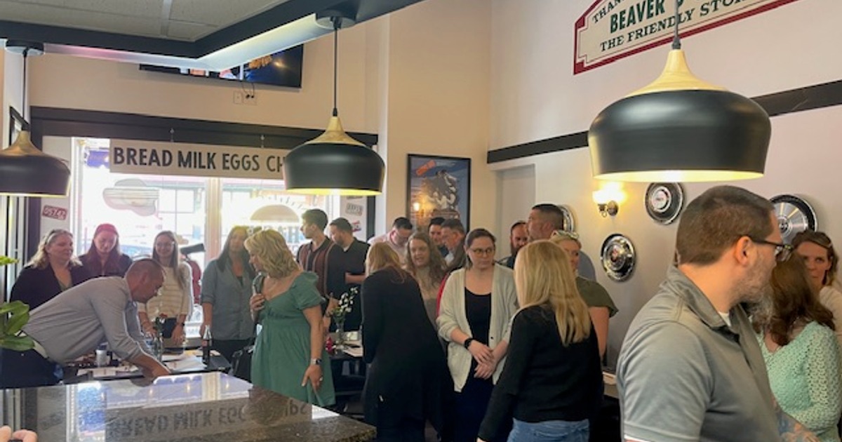 Customers gathered inside