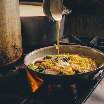 A meal being prepared.