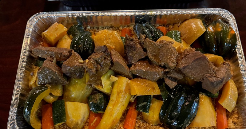 Containers with served food