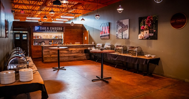 Interior, bar area, tables
