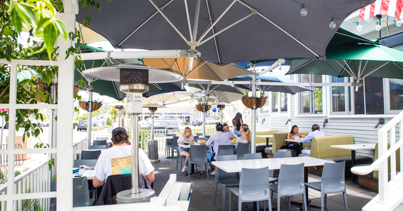 Guests in outdoor seating area