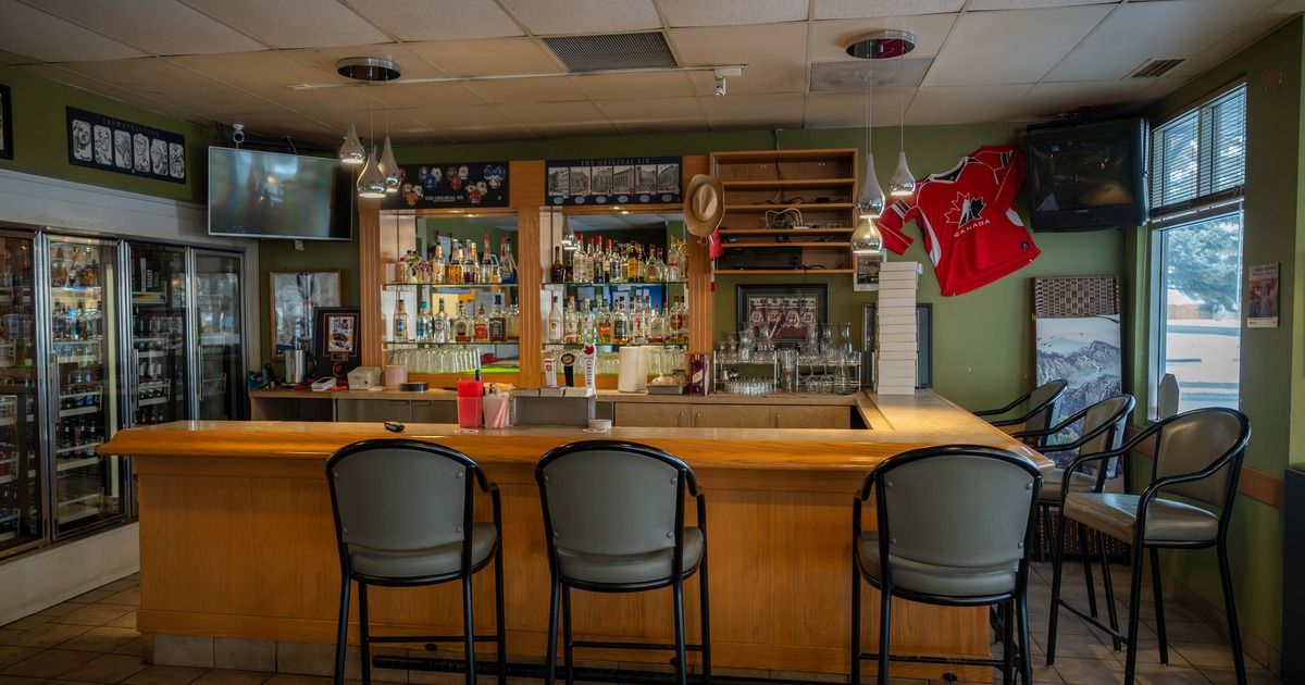Bar space with bar stools
