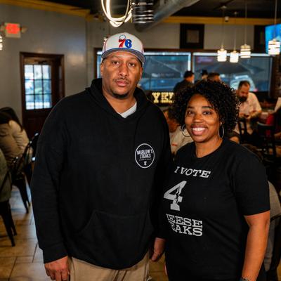 Philadelphia Natives Jomar and Shanika Sheppard serving authentic cheesesteaks at Marlow's Cheesesteaks in Gahanna, Ohio.