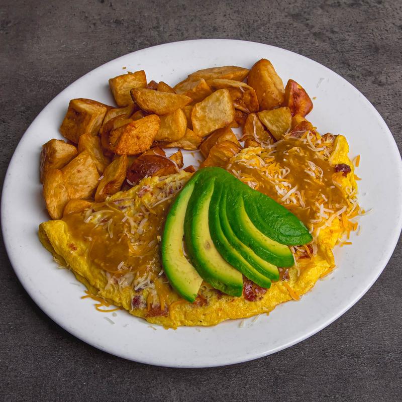 menu item 18 of 111, Portuguese Sausage & Bacon Omelette