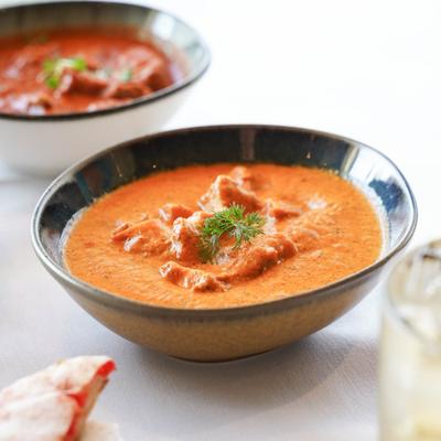 Butter chicken served in a bowl.