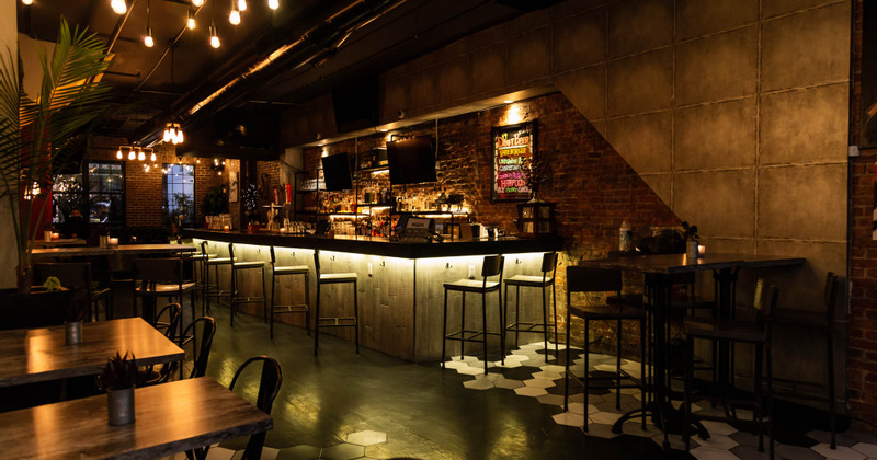 Interior, bar, guest tables
