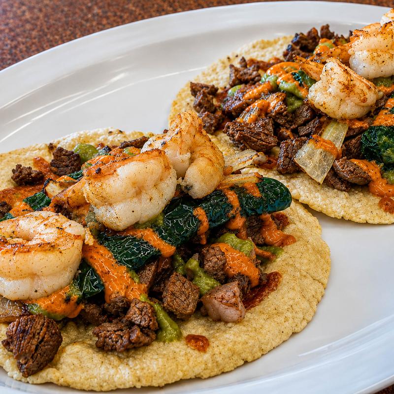 menu item 9 of 9, 2 Shrimp Tacos