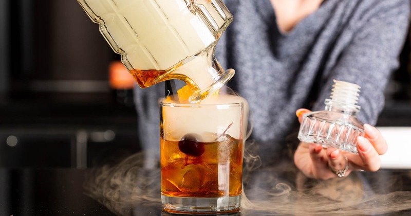 Smoked Old Fashioned cocktail