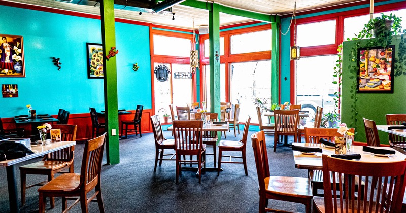 Interior, wide view, dining area