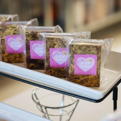 Packaged snack bags displayed on a shelf.