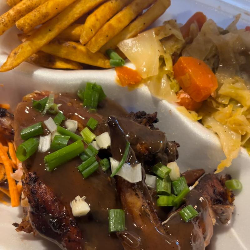 Jerk wings (2) with 2 sides of your choice photo