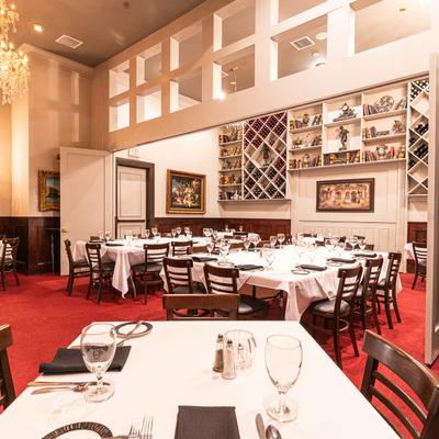 Restaurant interior, tables ready to receive guests