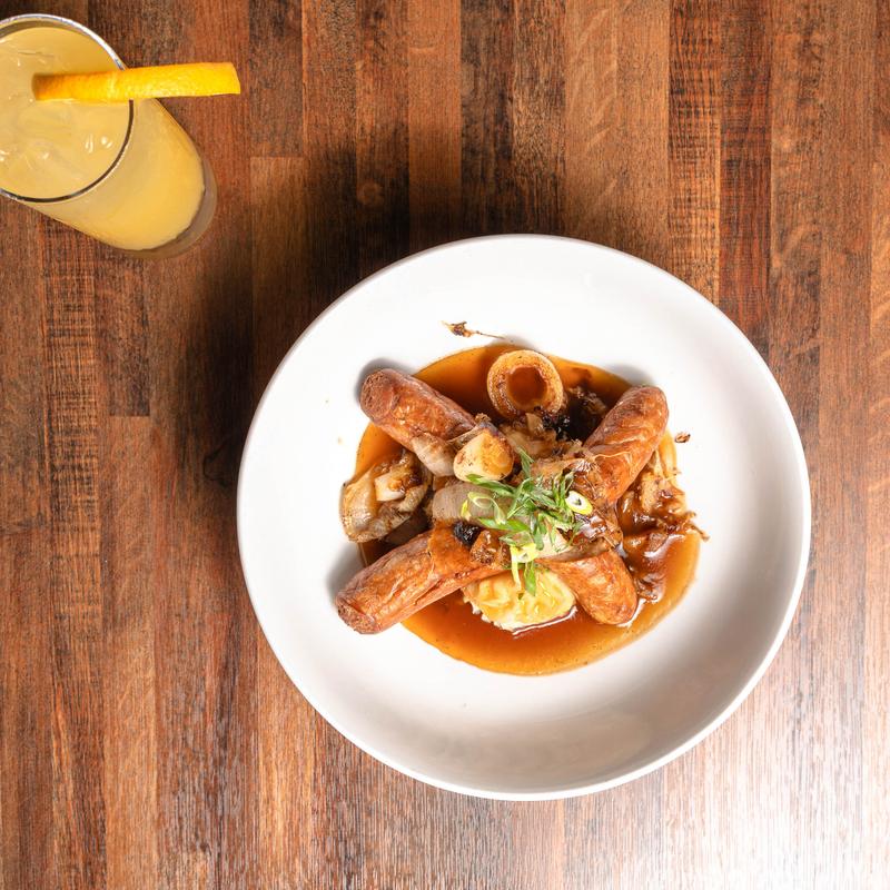 menu item 14 of 17, Bangers & Mash