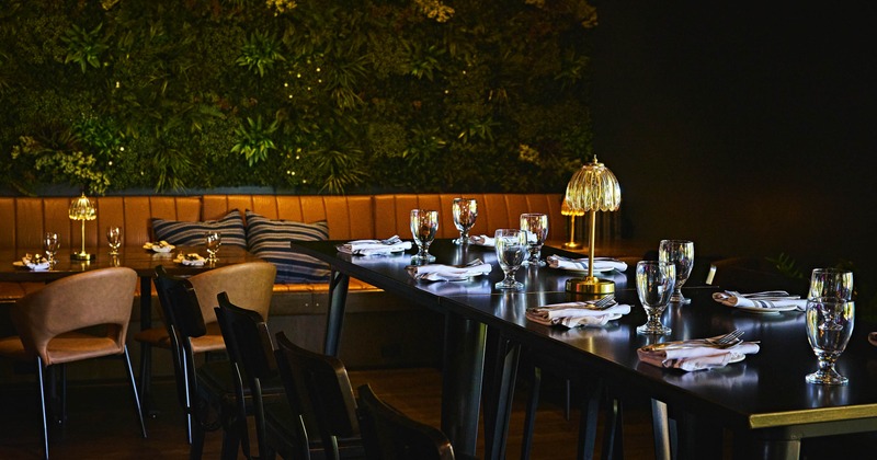 Interior, table set and ready for guests