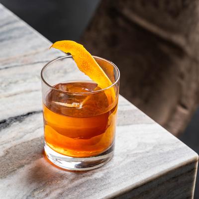 Old Fashioned garnished with orange peel