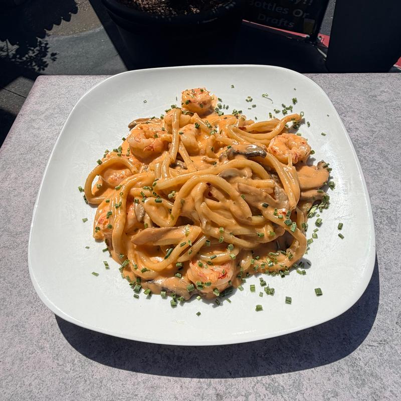 Shrimp and Wild Mushroom Pasta photo