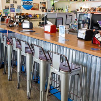 Interior, a food counter.
