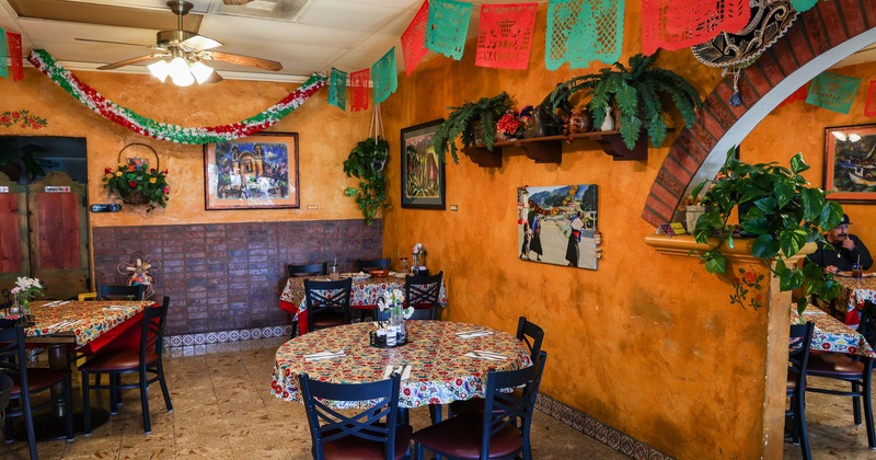 Mexican-style cozy interior dining area