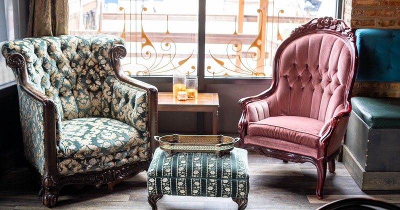 Interior, seating area with armchairs near window