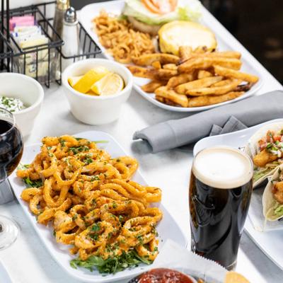 Various food and drinks.