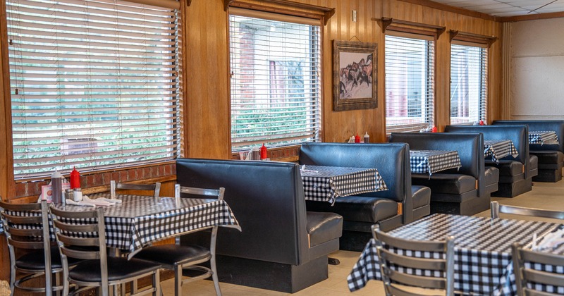 Interior, booths all lined up