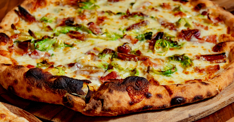 Pizza crust, extreme closeup