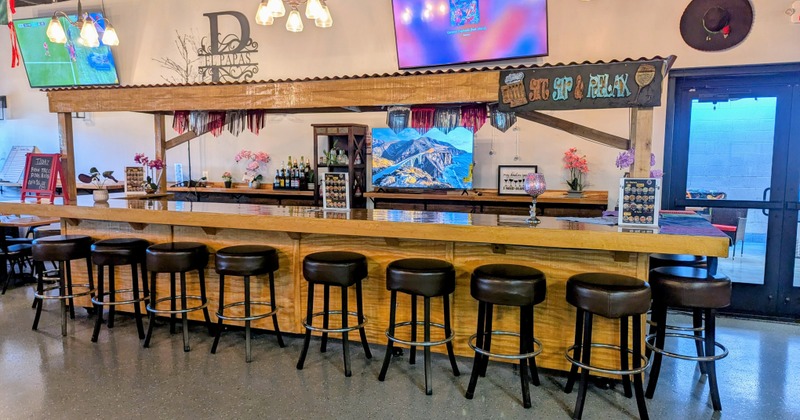 Interior, bar, line, stools