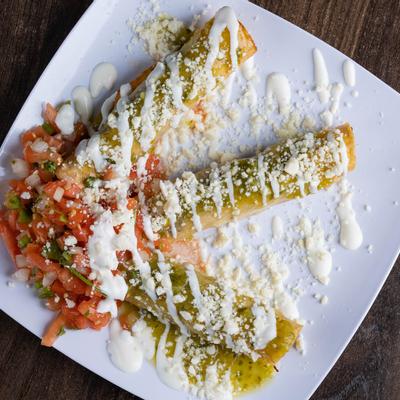 Rolled pastry, cheese on top