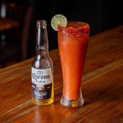 Michelada Special with a bottle of Corona.