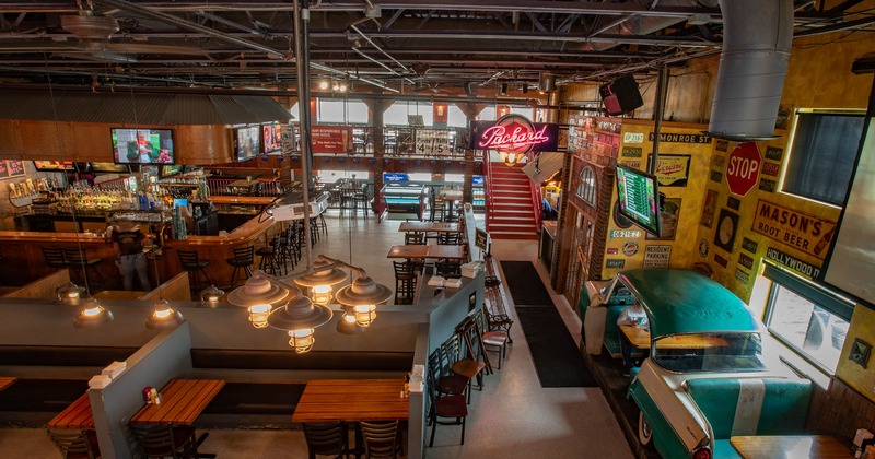 Interior, view of dining area from above