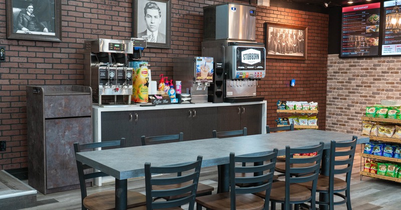 Interior, one long seating table