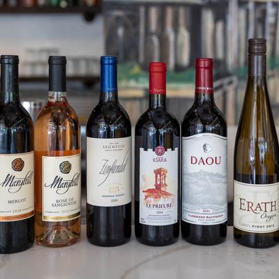 Various wine bottles