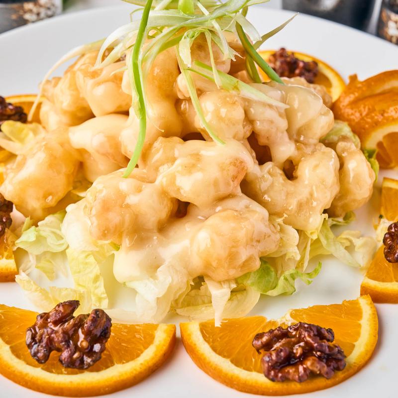 menu item 9 of 16, Walnut Crispy Prawns