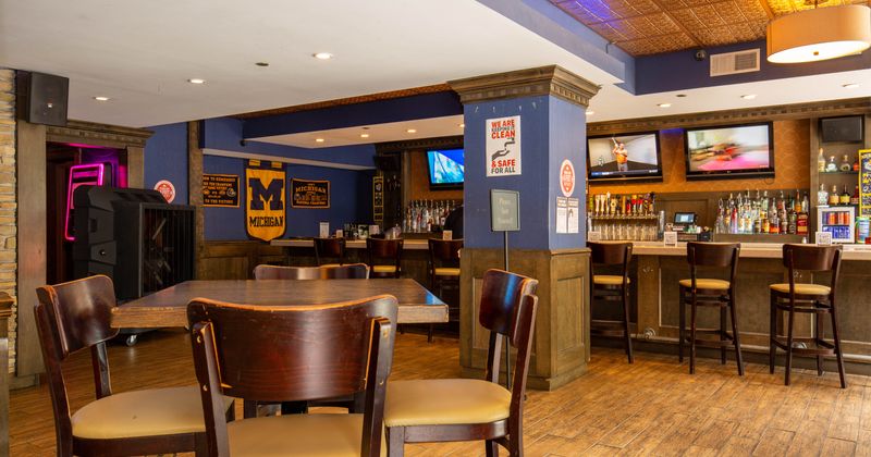 Interior, bar table for four