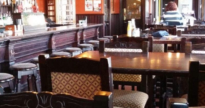 Interior, tables lined up