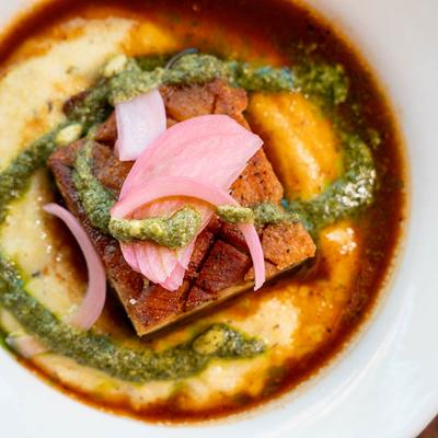 Crispy Braised Pork Belly.